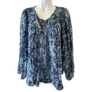 Free People We the Free Women's Cool Meadow Print Peasant Blouse Size M